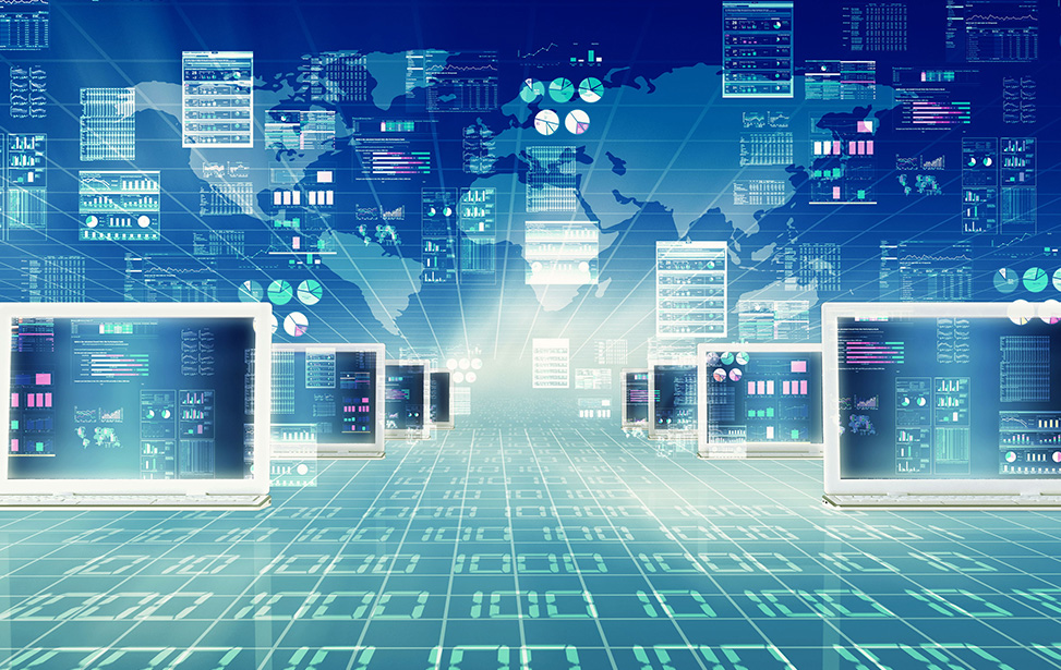 graphic of screens on the internet